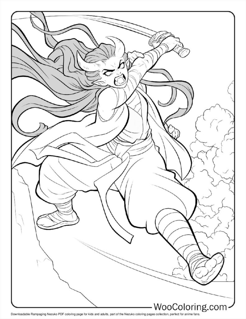100  Nezuko coloring pages  Free PDF To Print  - 75