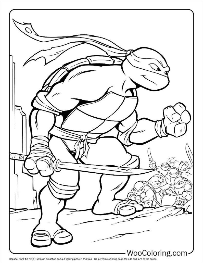 Raphael Dominates the Fight Coloring Page For Kids