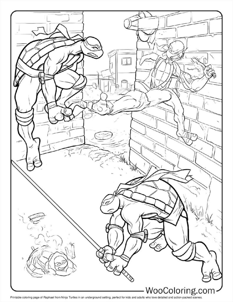 Raphael's Underground Power Coloring Page