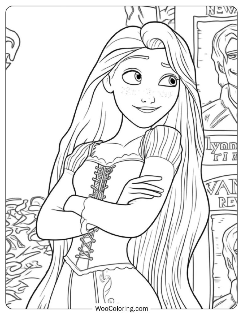 Rapunzel Disney Princess From Tangled Movie Coloring Page