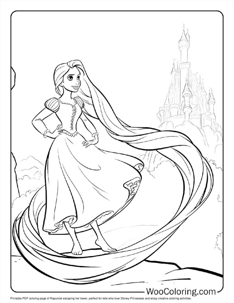 Rapunzel's Tower Escape Coloring In For Kids