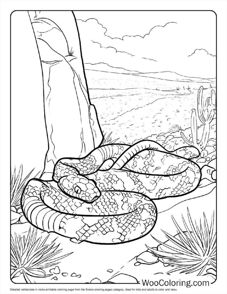 Rattlesnake in rocks For Kids