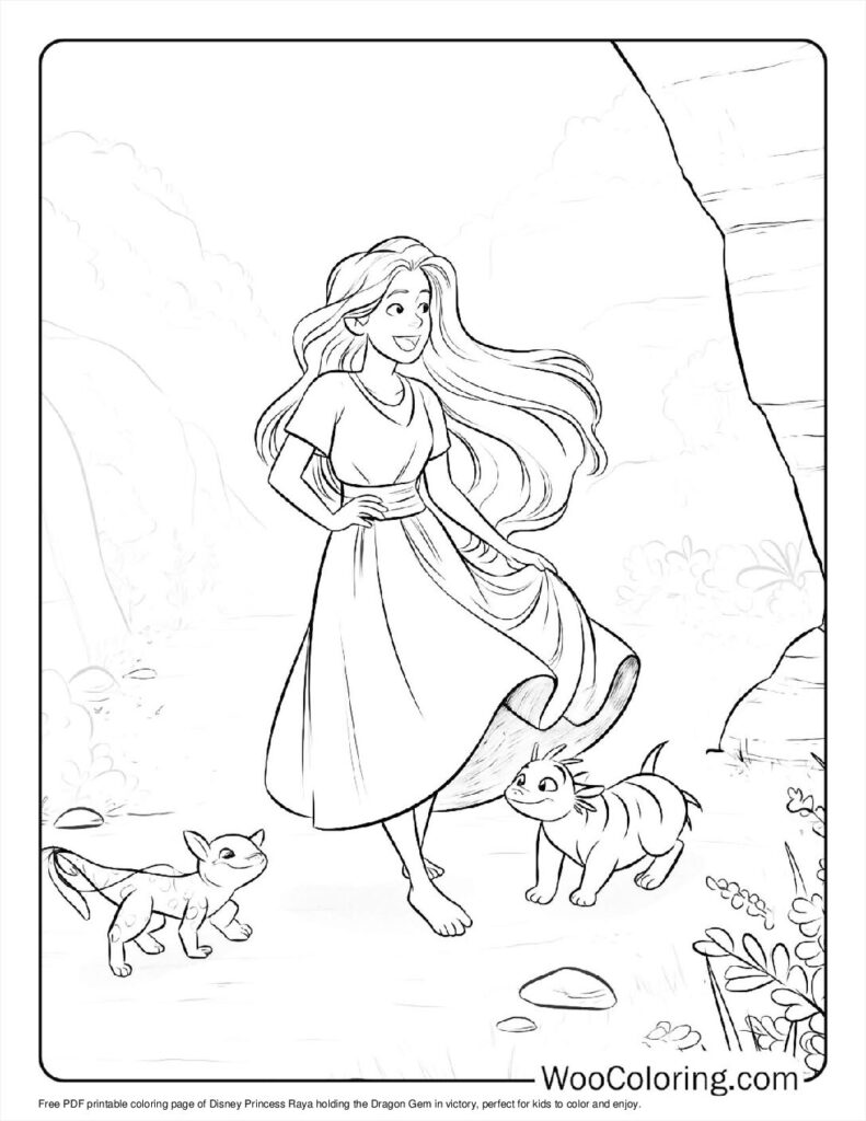 Raya's Dragon Gem Victory To Color