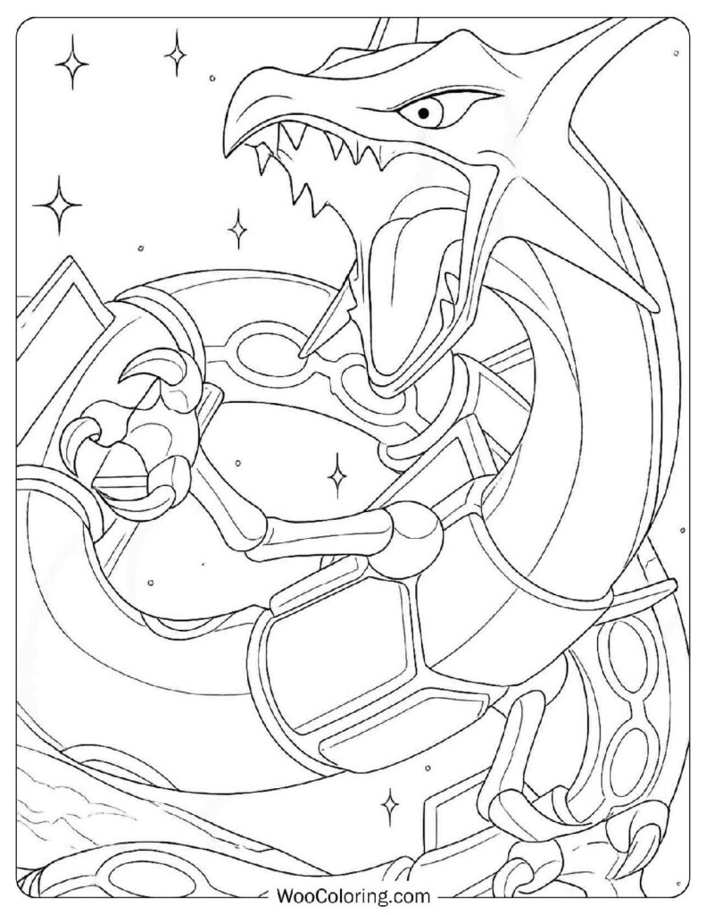 Rayquaza Cosmic Fury Coloring Sheet