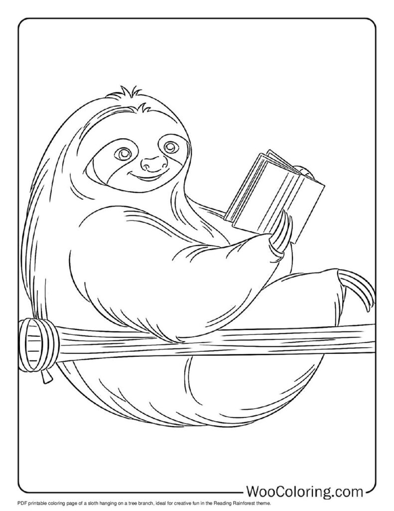 100  Sloth coloring pages  Free PDF To Print  - 67