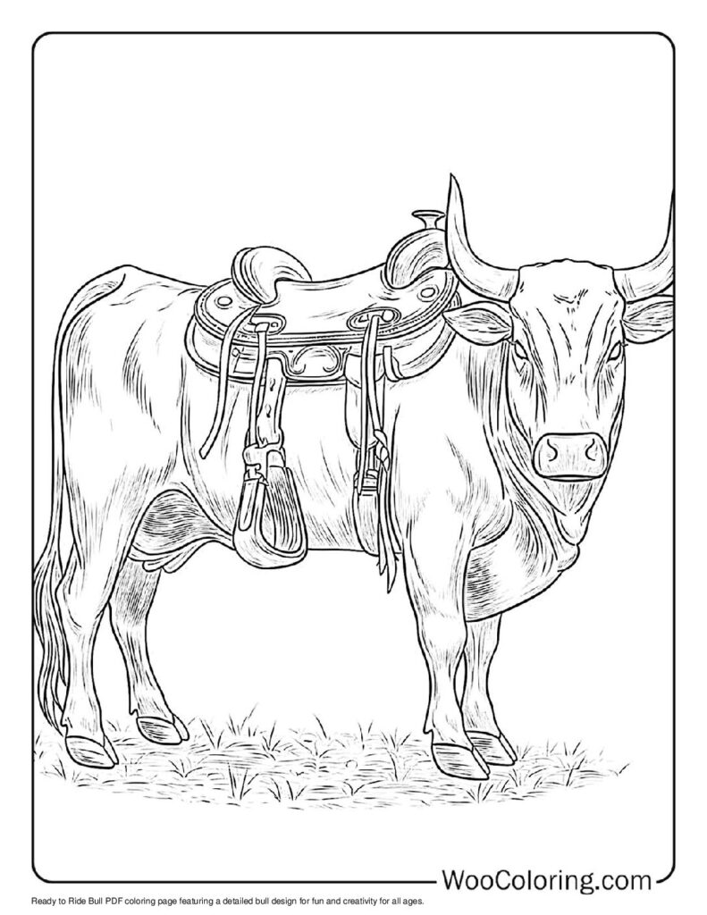 100  Bull coloring pages  Free PDF To Print  - 60
