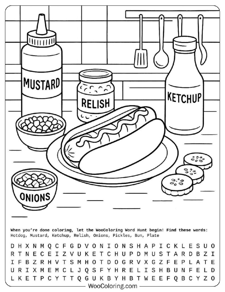 Realistic Classic Hot Dog with Mustard, Relish and Pickles