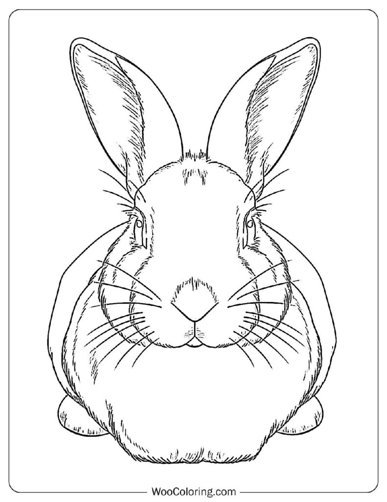 Realistic Rabbit Portrait For Kids