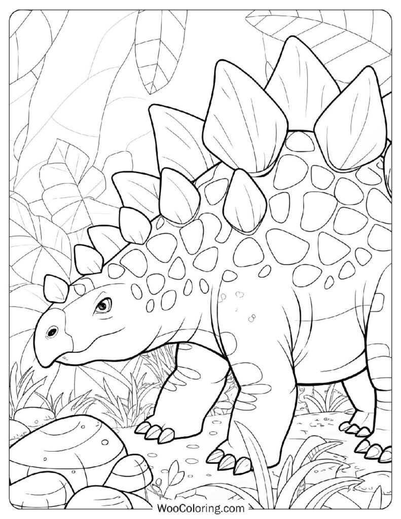 Realistic Stegosaurus Illustration For Kids