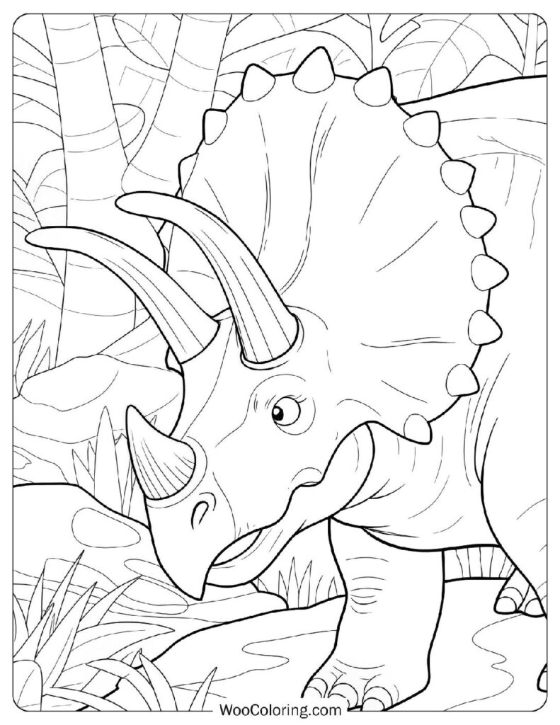 Realistic Triceratops in Action