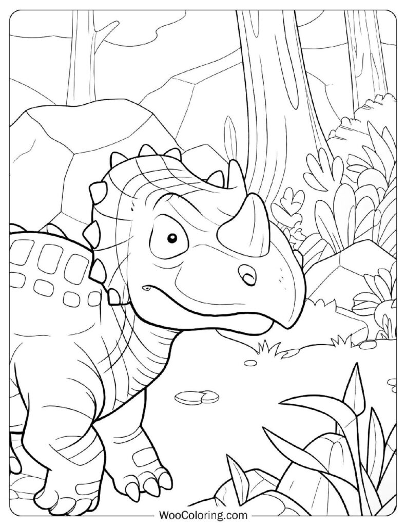 Realistic Triceratops in its Natural Habitat