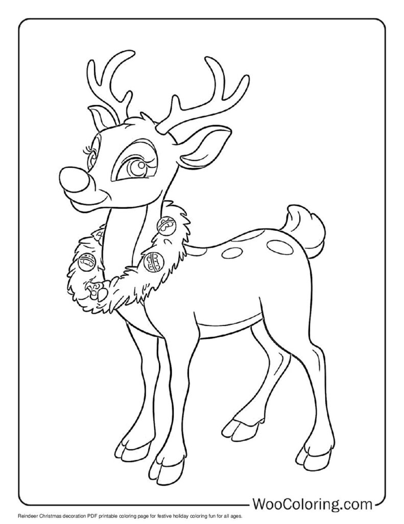 100  Reindeer coloring pages  Free PDF To Print  - 92