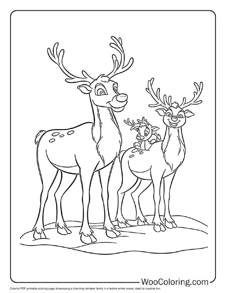 100  Reindeer coloring pages  Free PDF To Print  - 96