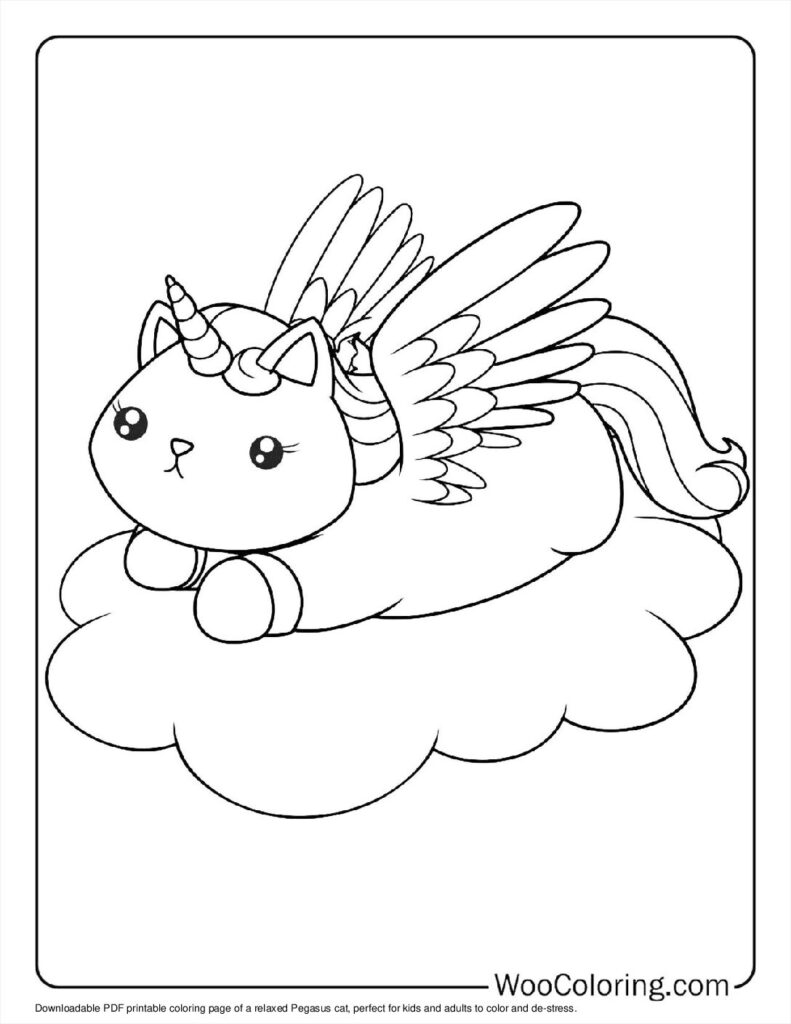 100  Unicorn Cat coloring pages  Free PDF To Print  - 80