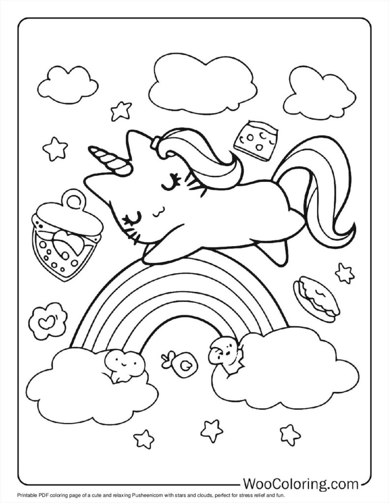 100  Unicorn Cat coloring pages  Free PDF To Print  - 56