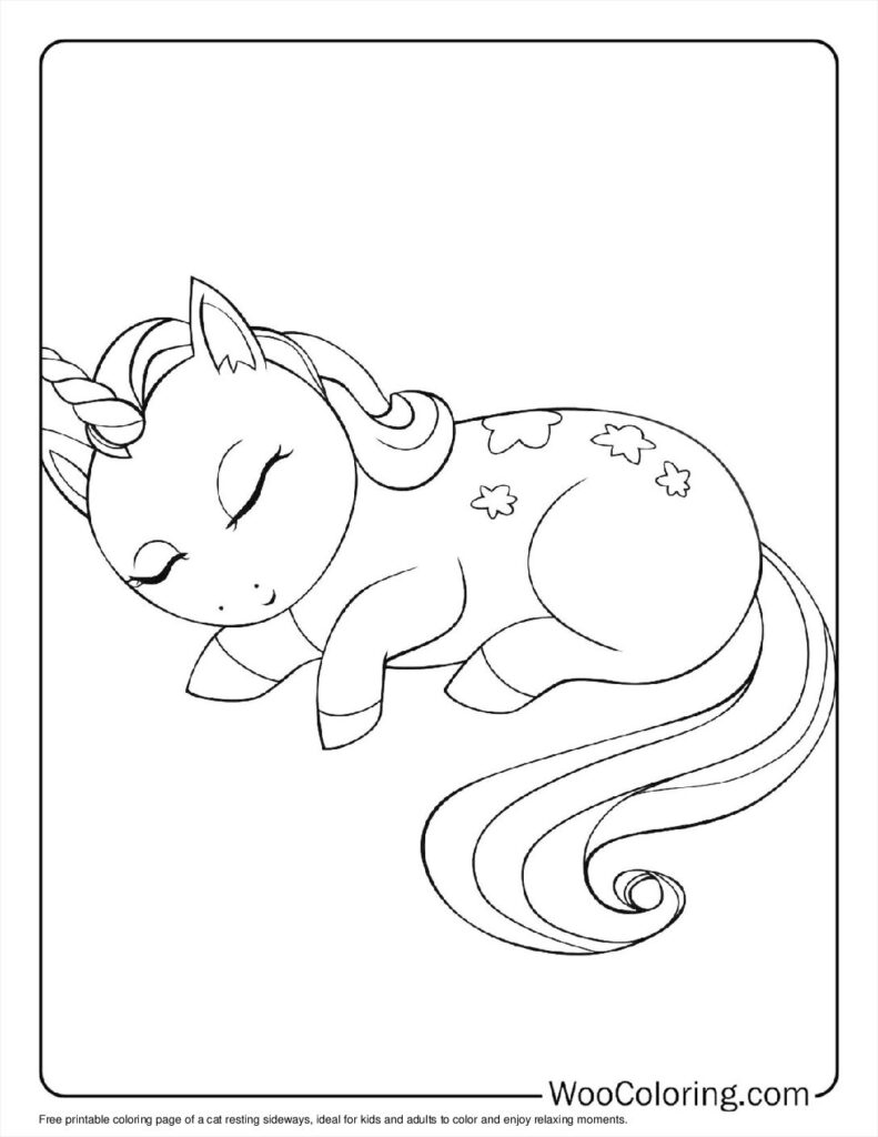 100  Unicorn Cat coloring pages  Free PDF To Print  - 92
