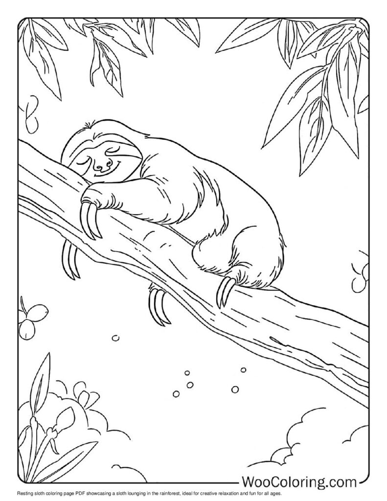 100  Sloth coloring pages  Free PDF To Print  - 16