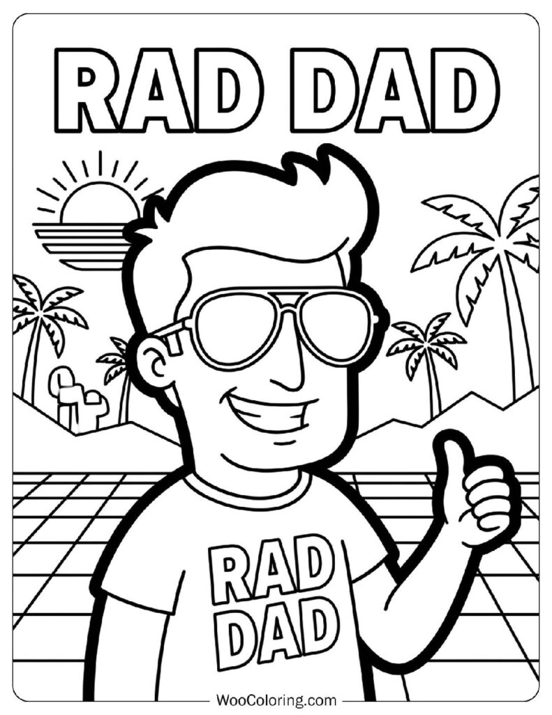 Retro 80s Style Rad Dad Sunglasses and Synthwave