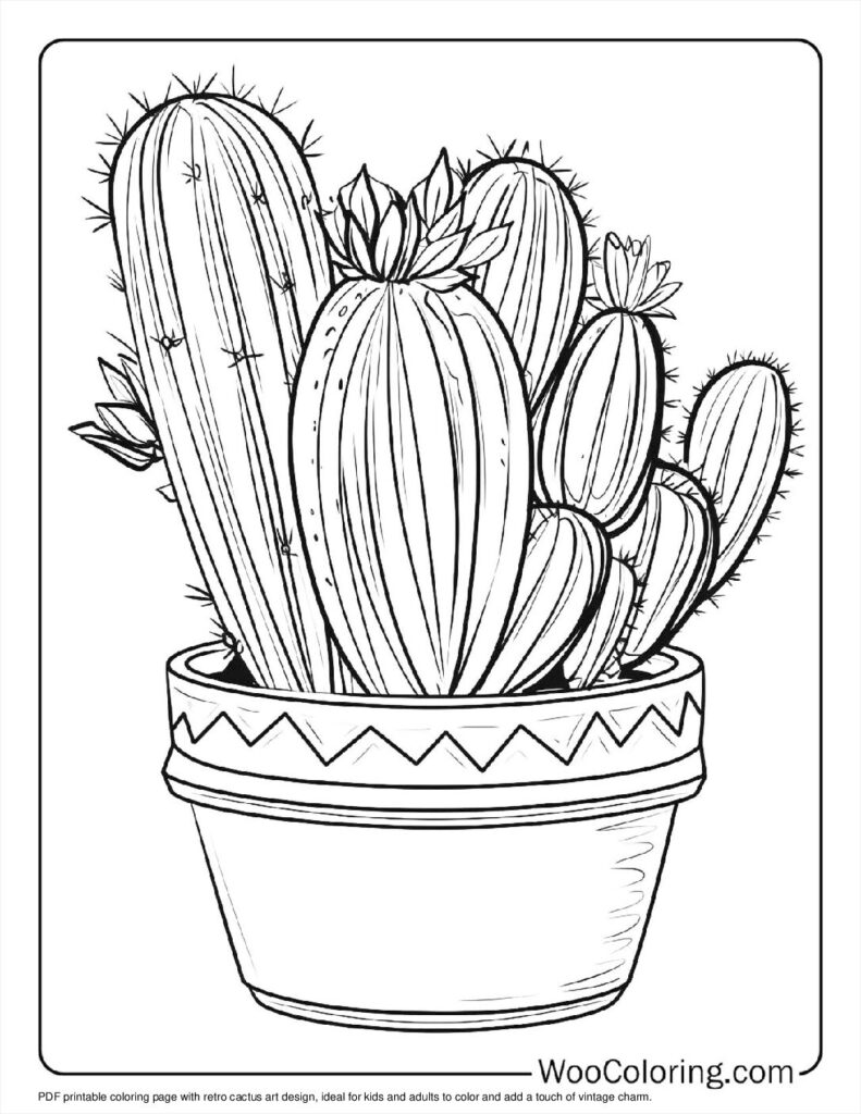 100  Cactus coloring pages  Free PDF To Print  - 24