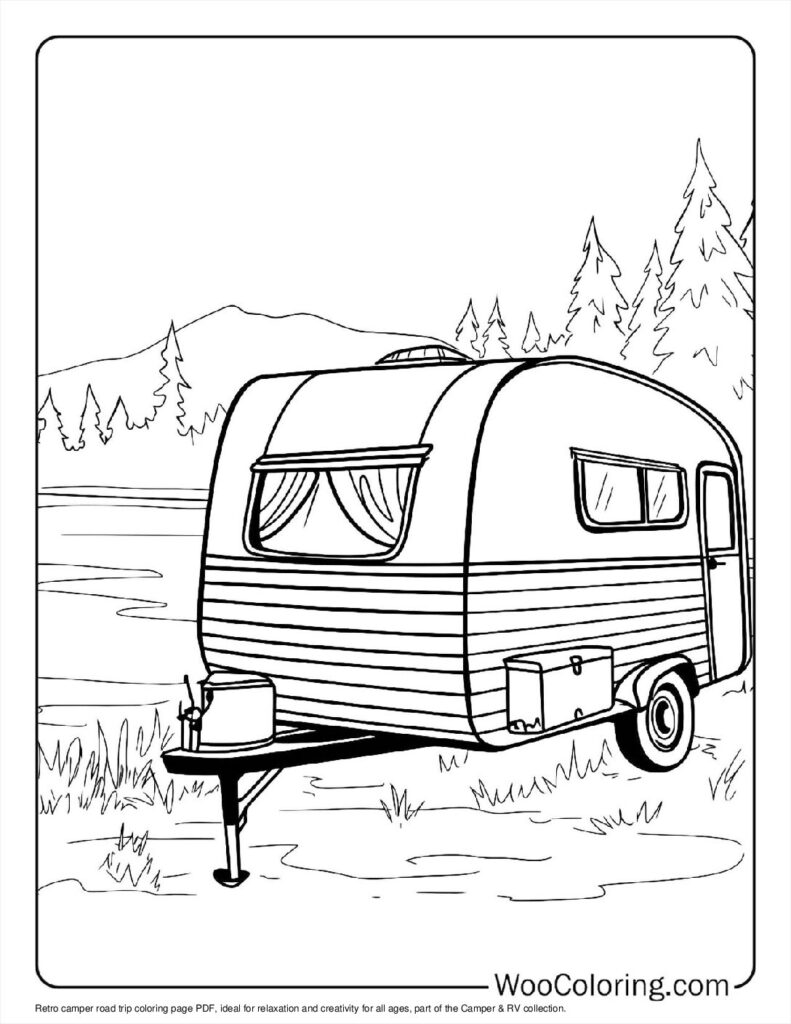 100  Camper   RV coloring pages  Free PDF To Print  - 35