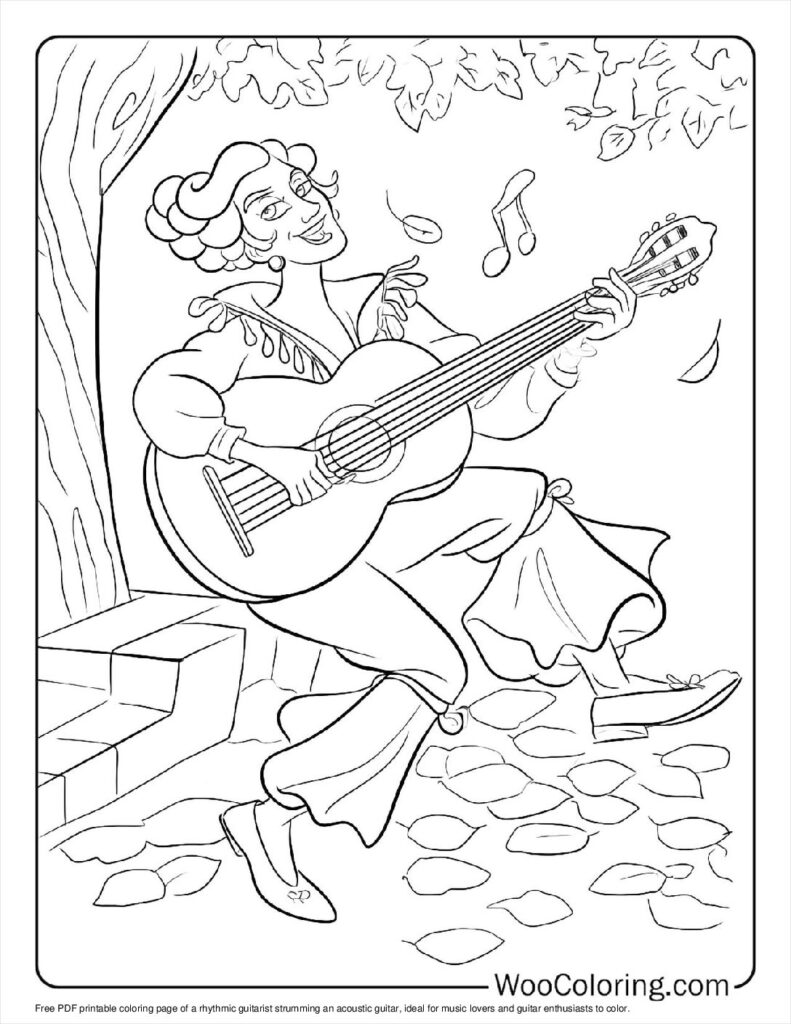 100  Guitar coloring pages  Free PDF To Print  - 19
