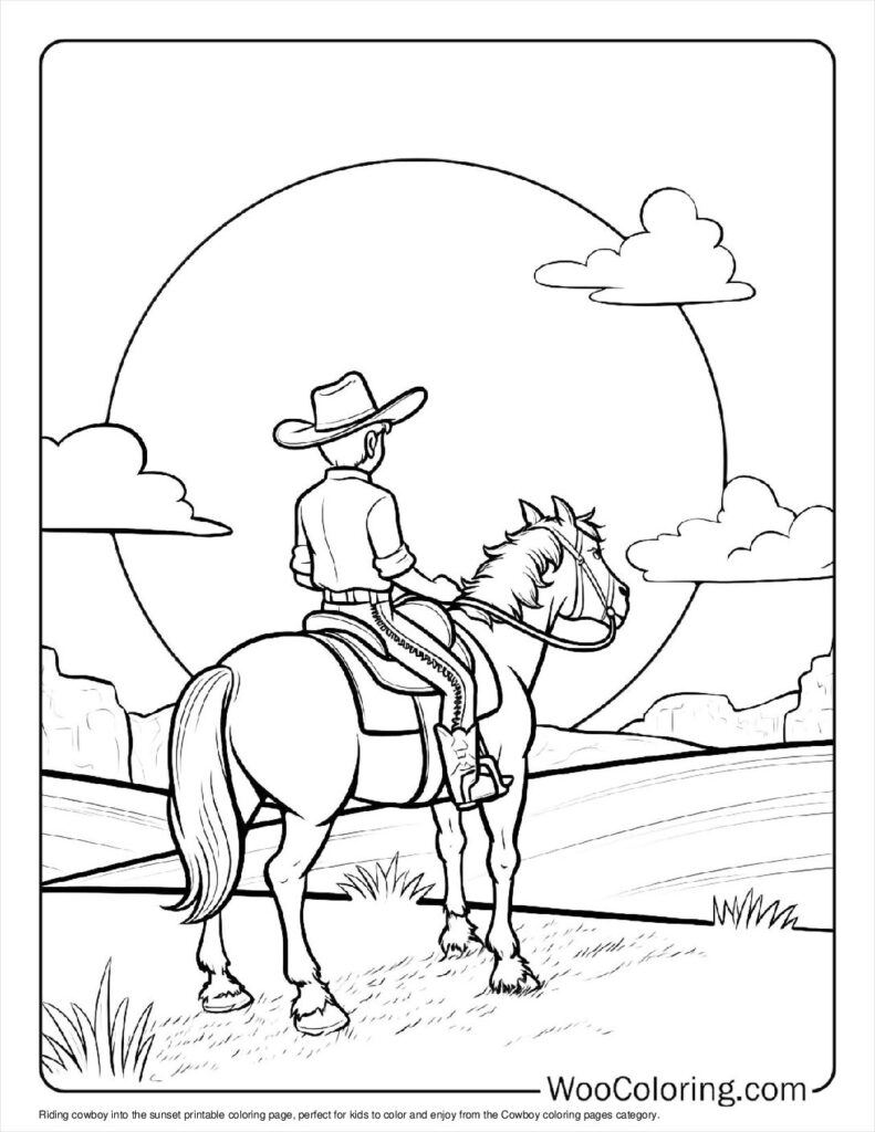100  Cowboy coloring pages  Free PDF To Print  - 84