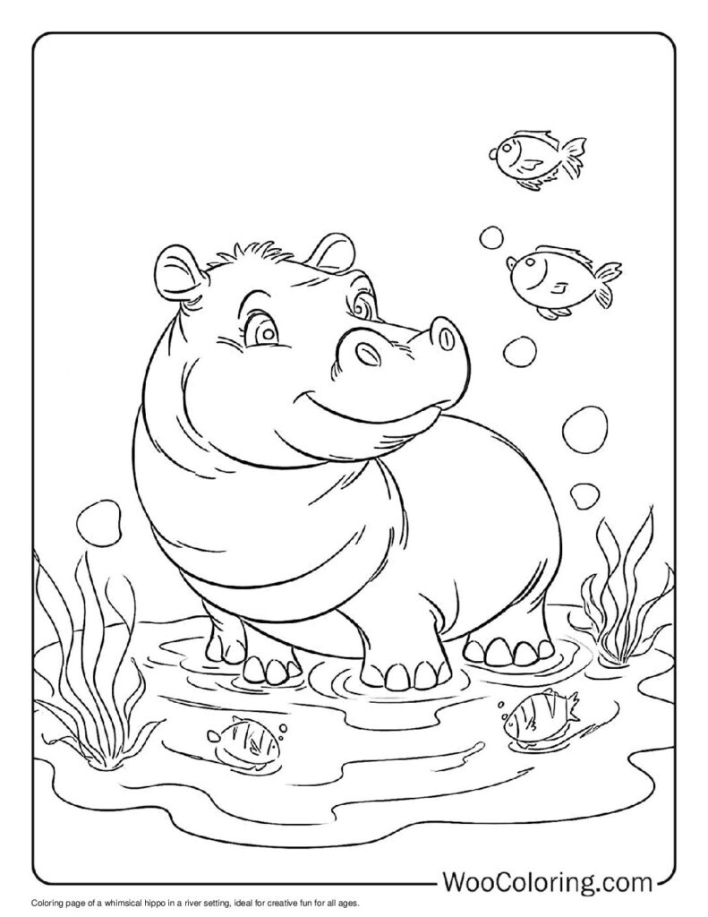 100  Hippo coloring pages  Free PDF To Print  - 12