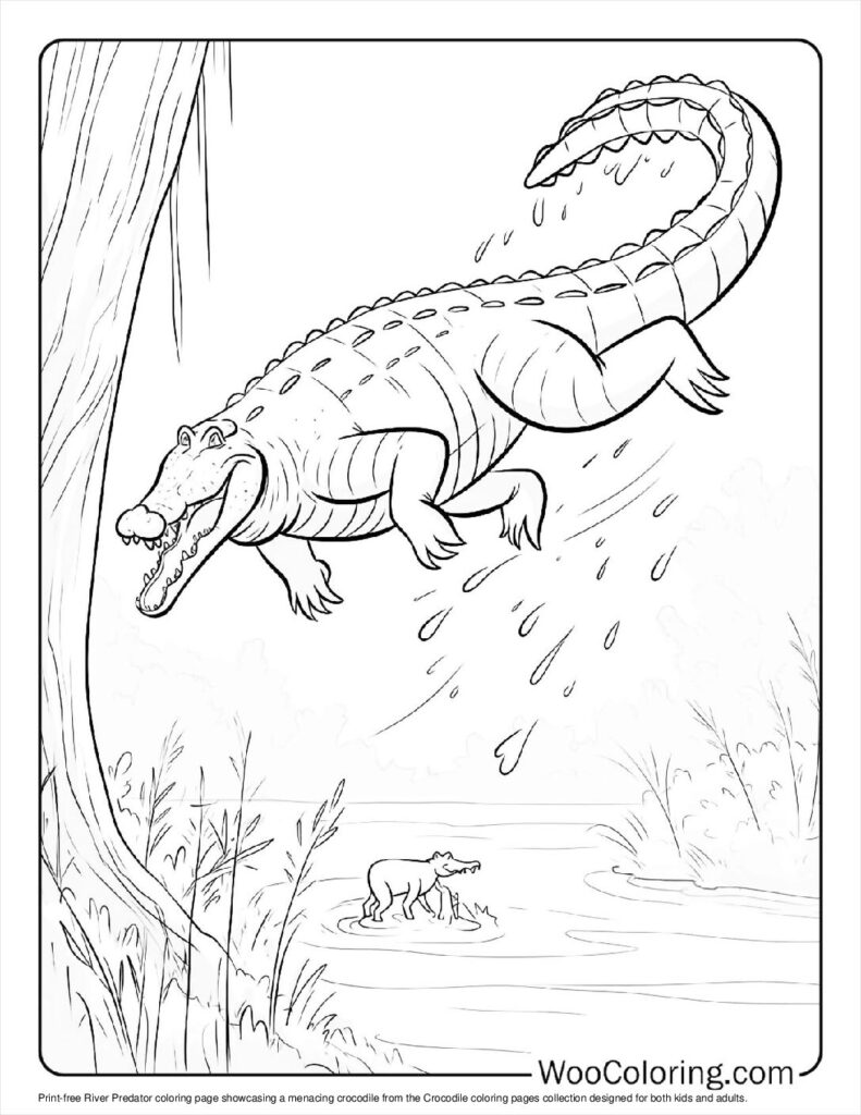 River Predator Coloring Sheet