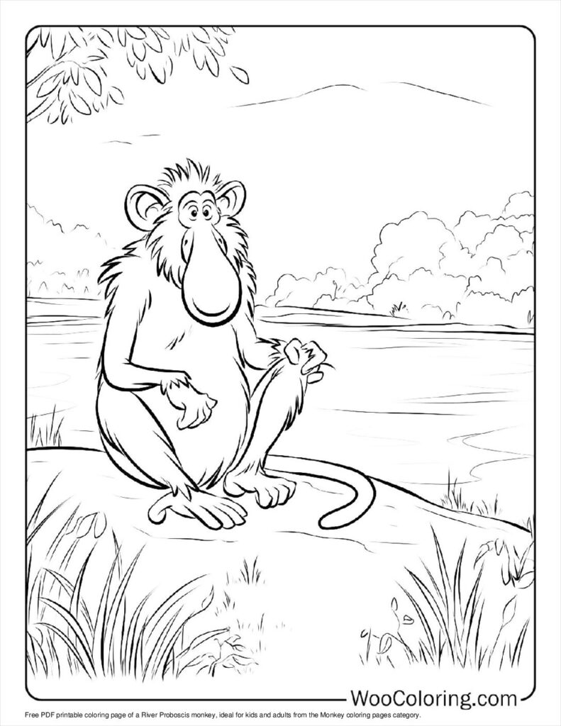 100  Monkey coloring pages  Free PDF To Print  - 9