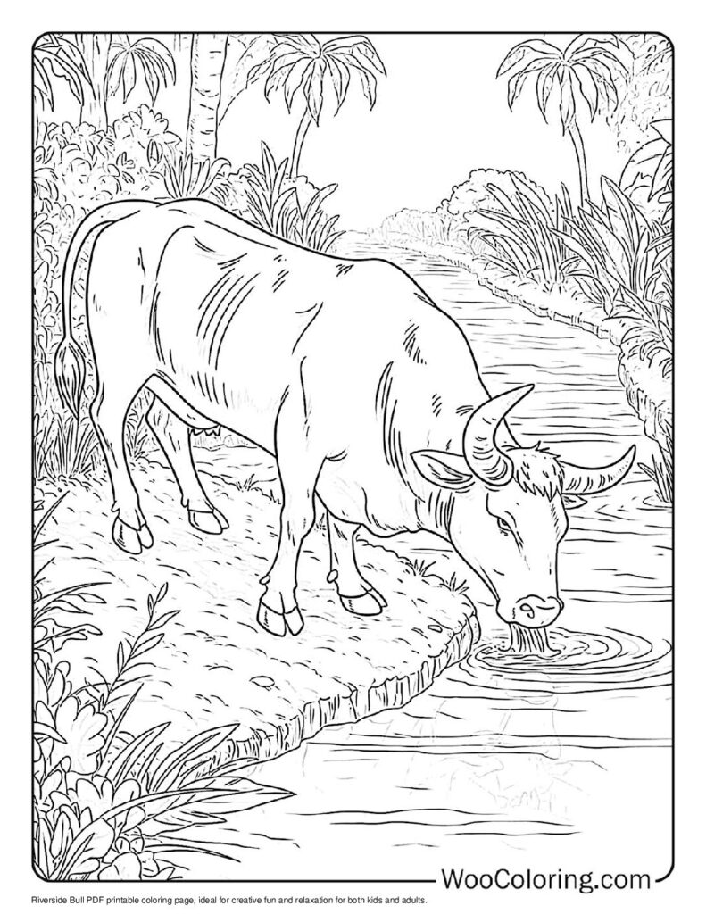 100  Bull coloring pages  Free PDF To Print  - 97