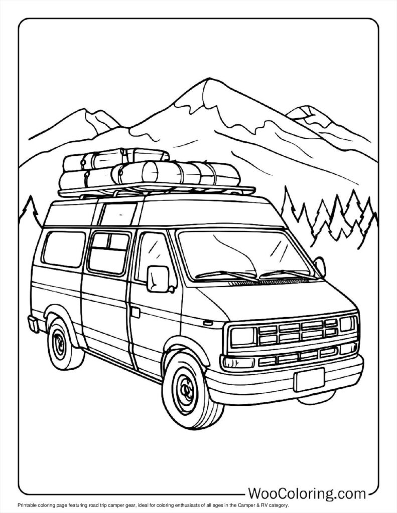 100  Camper   RV coloring pages  Free PDF To Print  - 81