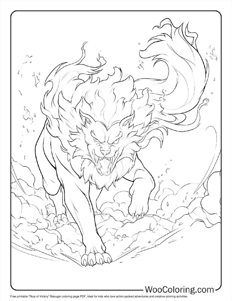 Roar of Victory Coloring In For Kids