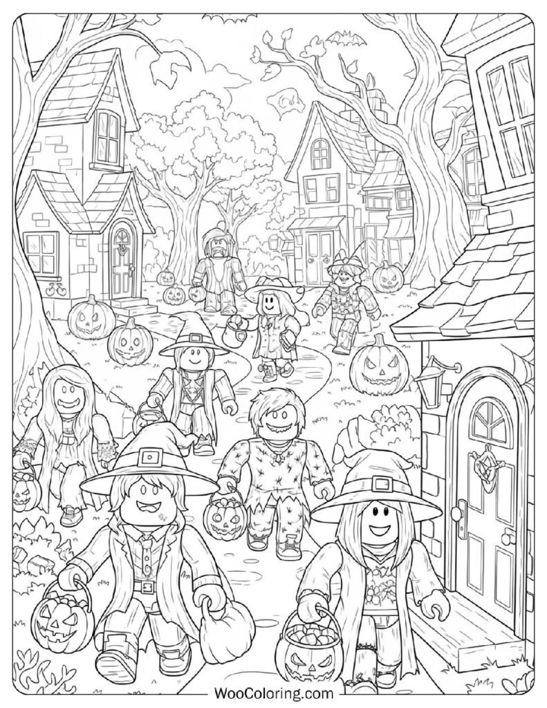 Roblox Halloween Adventures coloring page