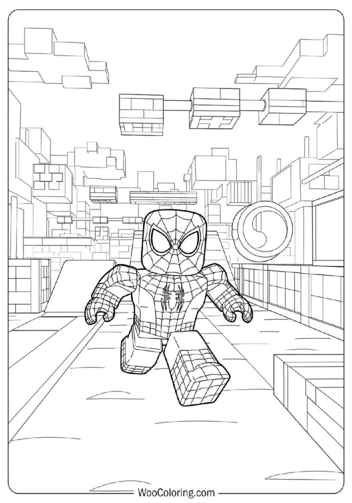 Roblox Spiderman Running Through Blocky Obstacles in a Fun Game Inspired Scene