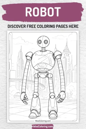 Robot coloring pages designs for kids