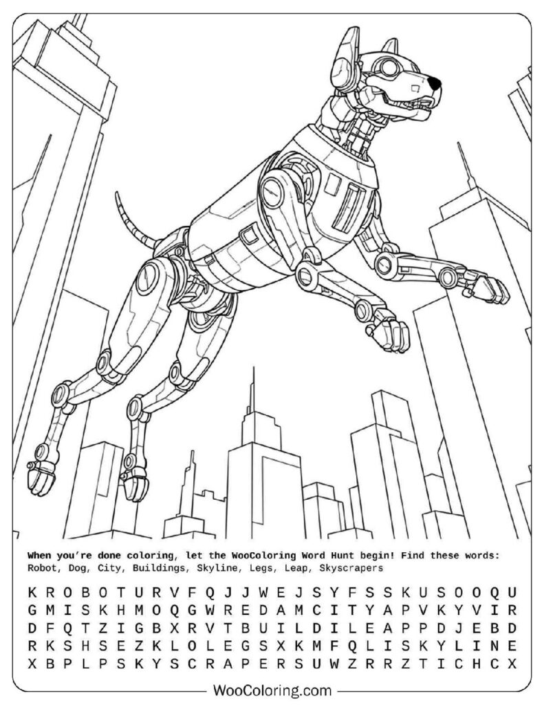 Robot ANYmal Jumps Coloring Page