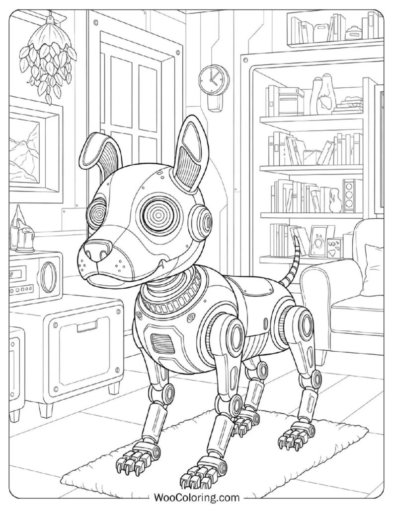 Robot Dog Playmate Coloring Page
