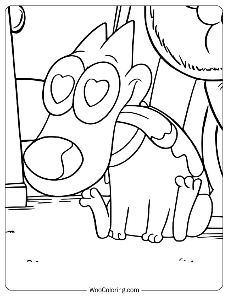 Spunky the Energetic Dog Jumping Around in Rocko’s Modern Life Coloring Page