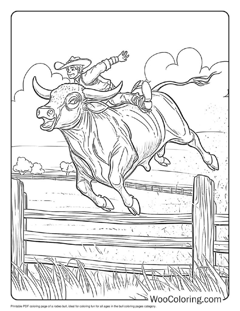 100  Bull coloring pages  Free PDF To Print  - 93