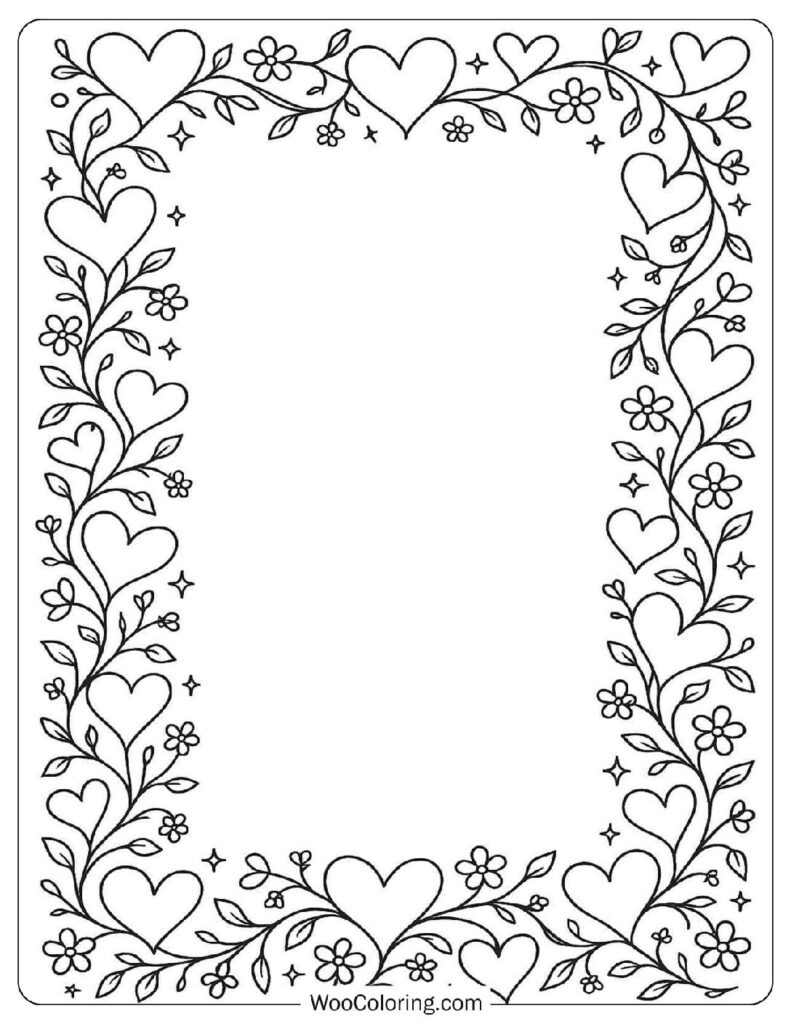 Romantic Heart Border Illustration