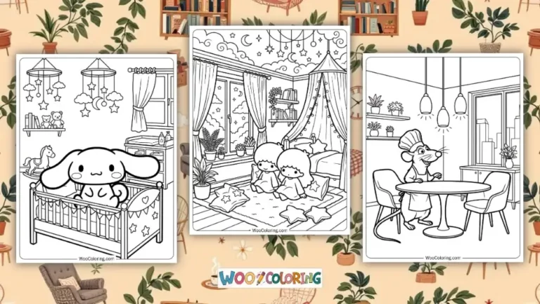 Room Coloring Pages Design Image