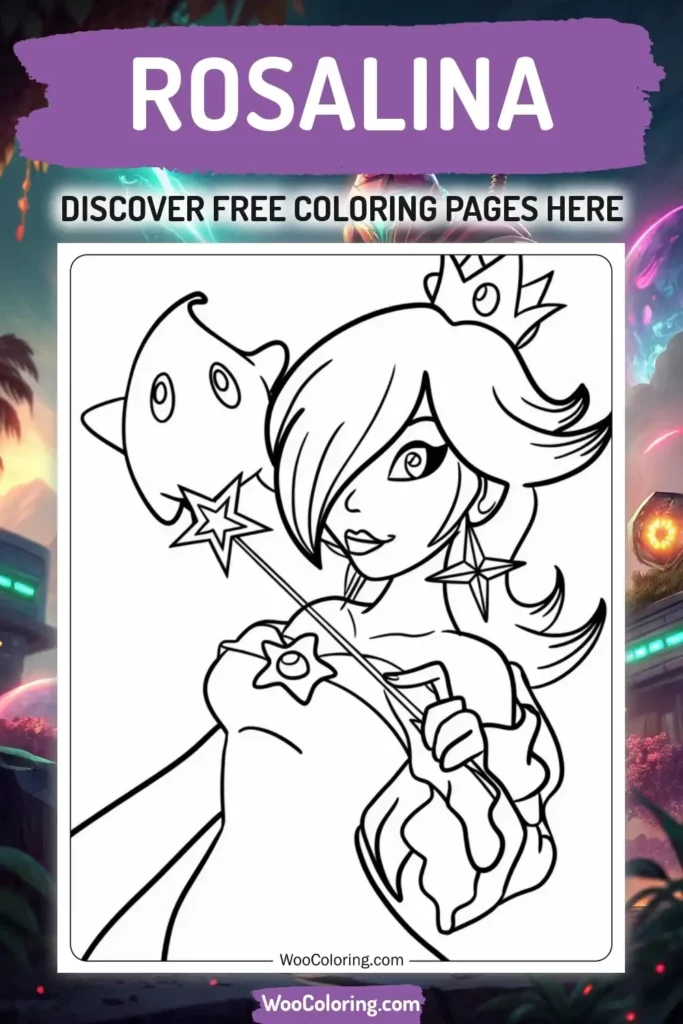 Rosalina coloring pages designs from video game