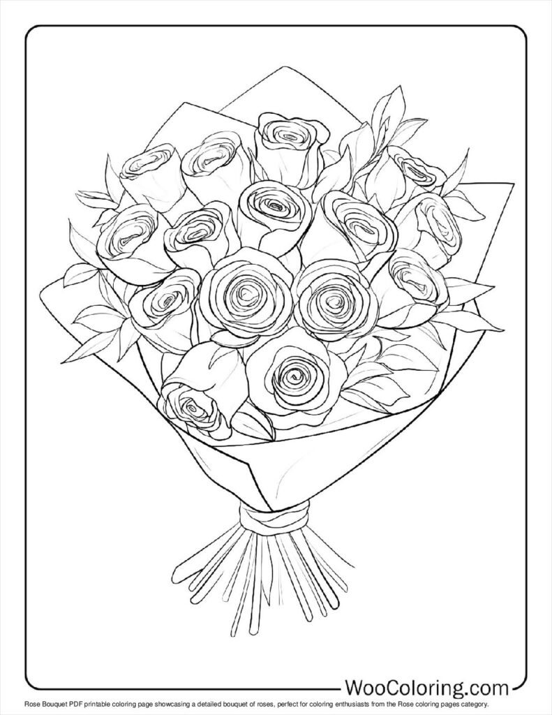 100  Rose coloring pages  Free PDF To Print  - 22