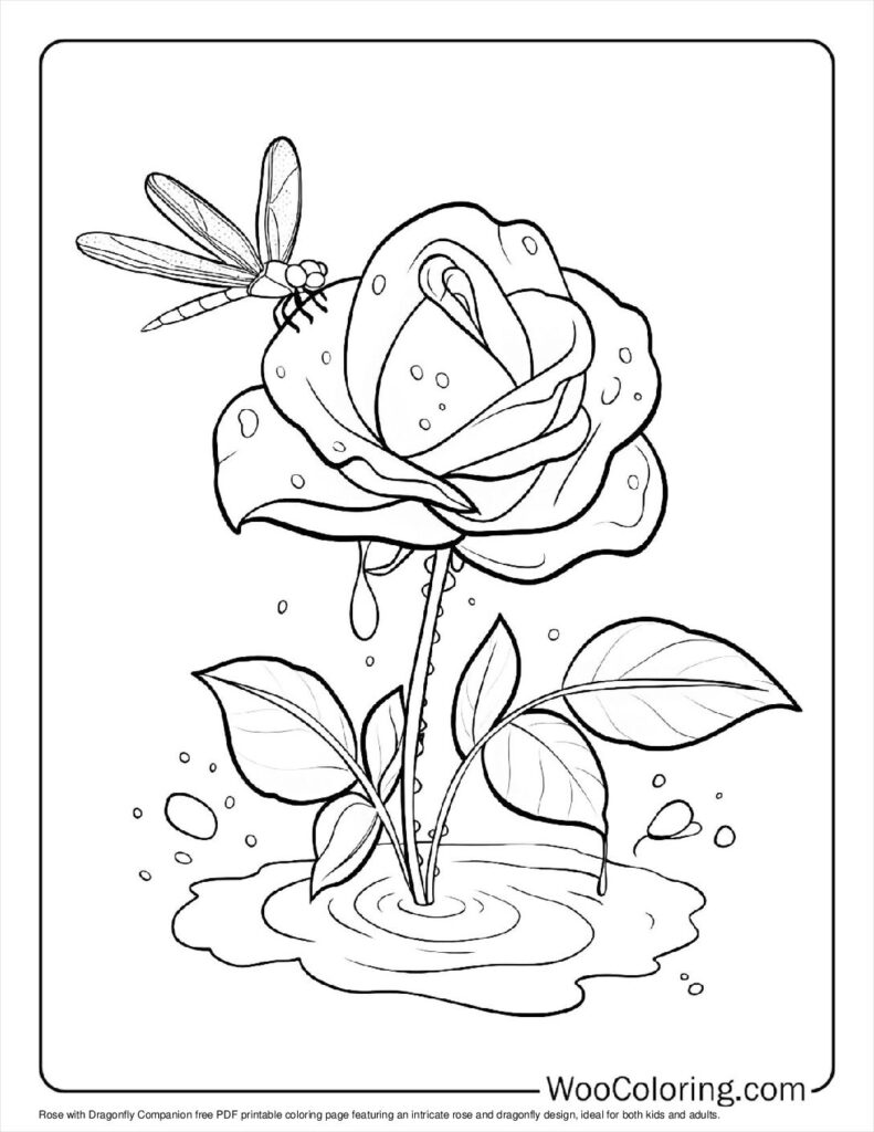 100+ Rose coloring pages (Free PDF To Print) | Woo Coloring