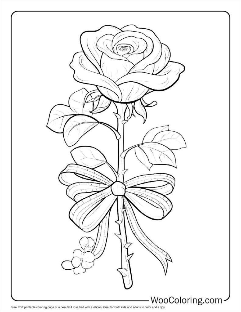 100+ Rose coloring pages (Free PDF To Print) | Woo Coloring