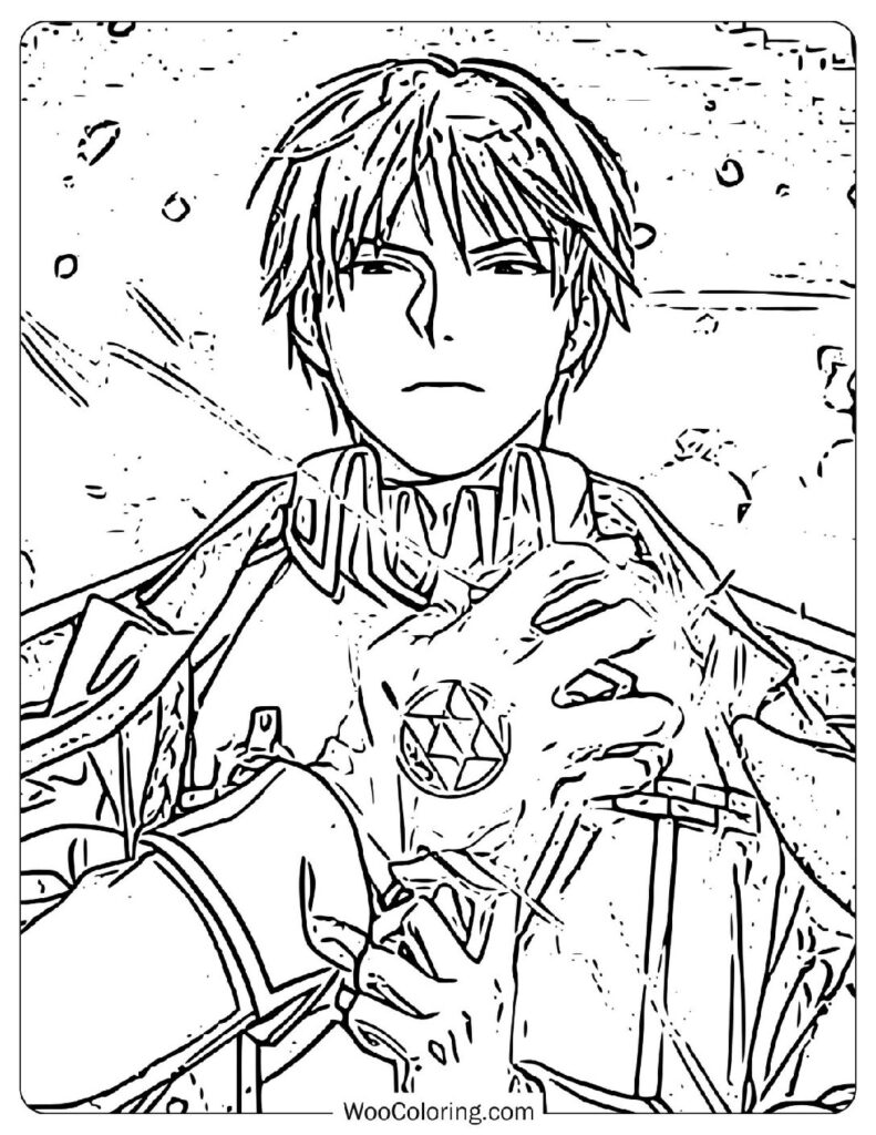 Roy Mustang – The Flame Alchemist from Fullmetal Alchemist For Kids Coloring
