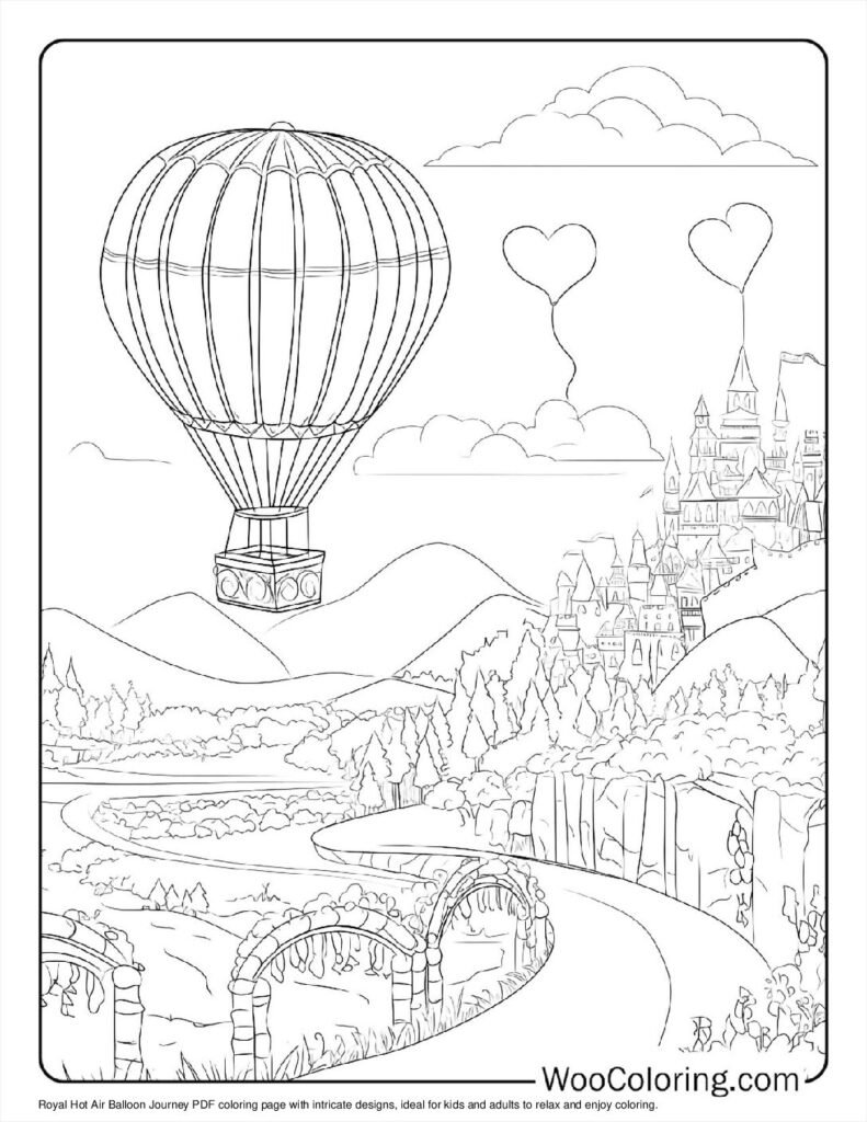 100  Hot Air Balloon coloring pages  Free PDF To Print  - 96