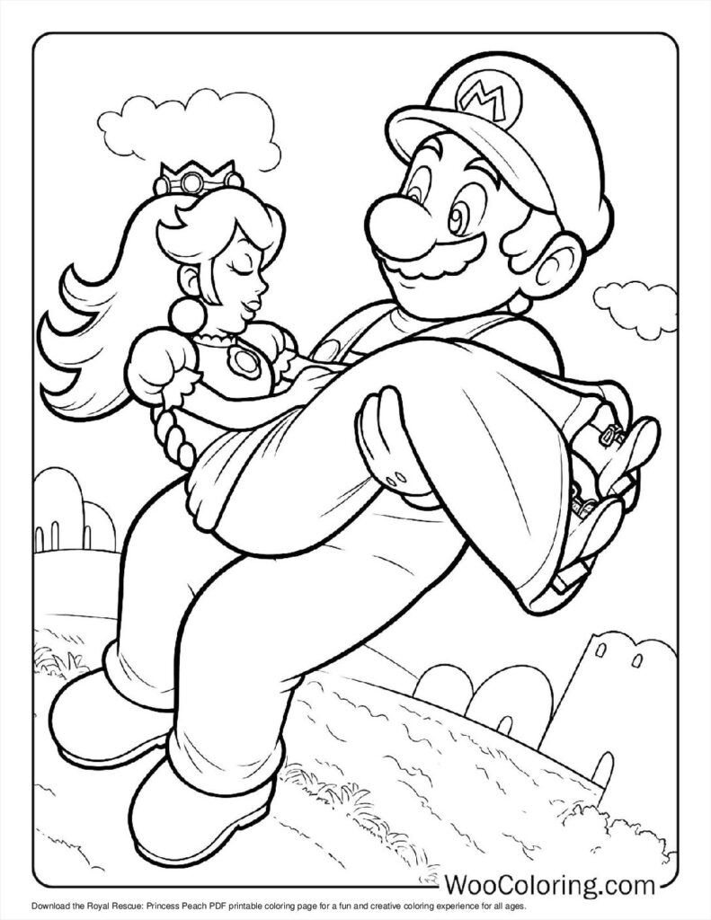 Royal Rescue Princess Peach To Color