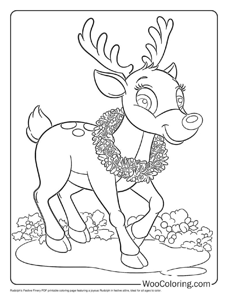 100  Rudolph coloring pages  Free PDF To Print  - 55