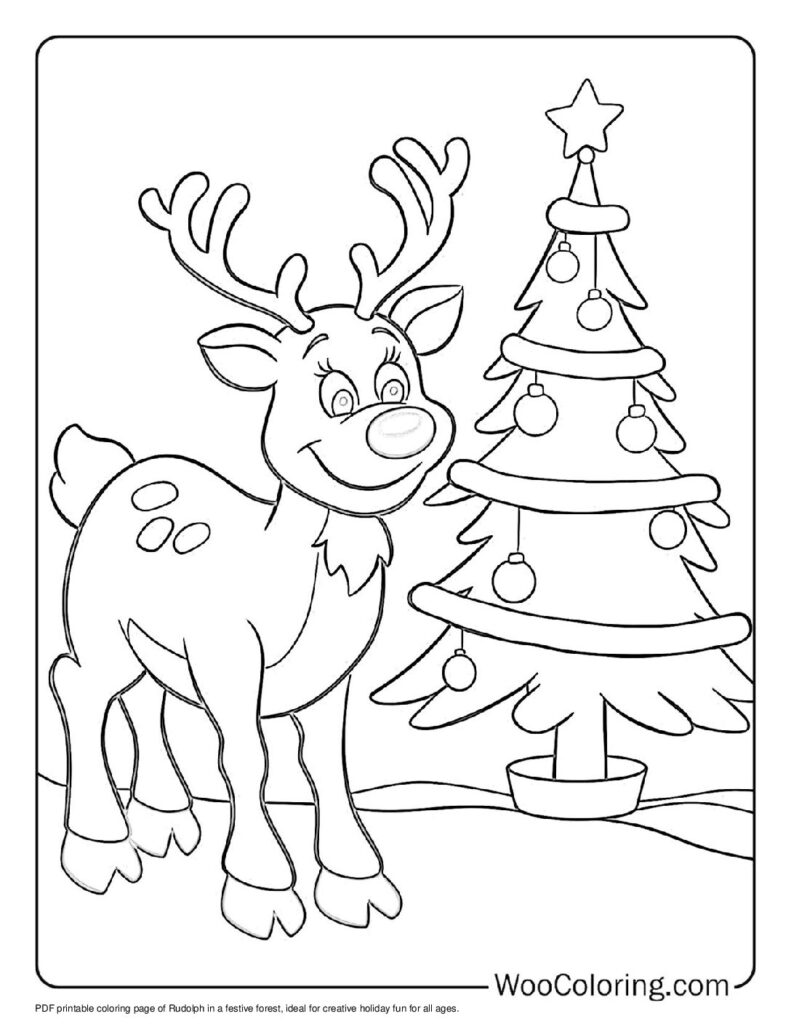 100  Rudolph coloring pages  Free PDF To Print  - 42